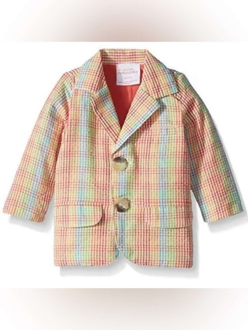 NWT [Masala Baby] Crosby Buttoned Blazer Multi-Color Plaid Baby/Toddler 3-6M - Picture 3 of 16